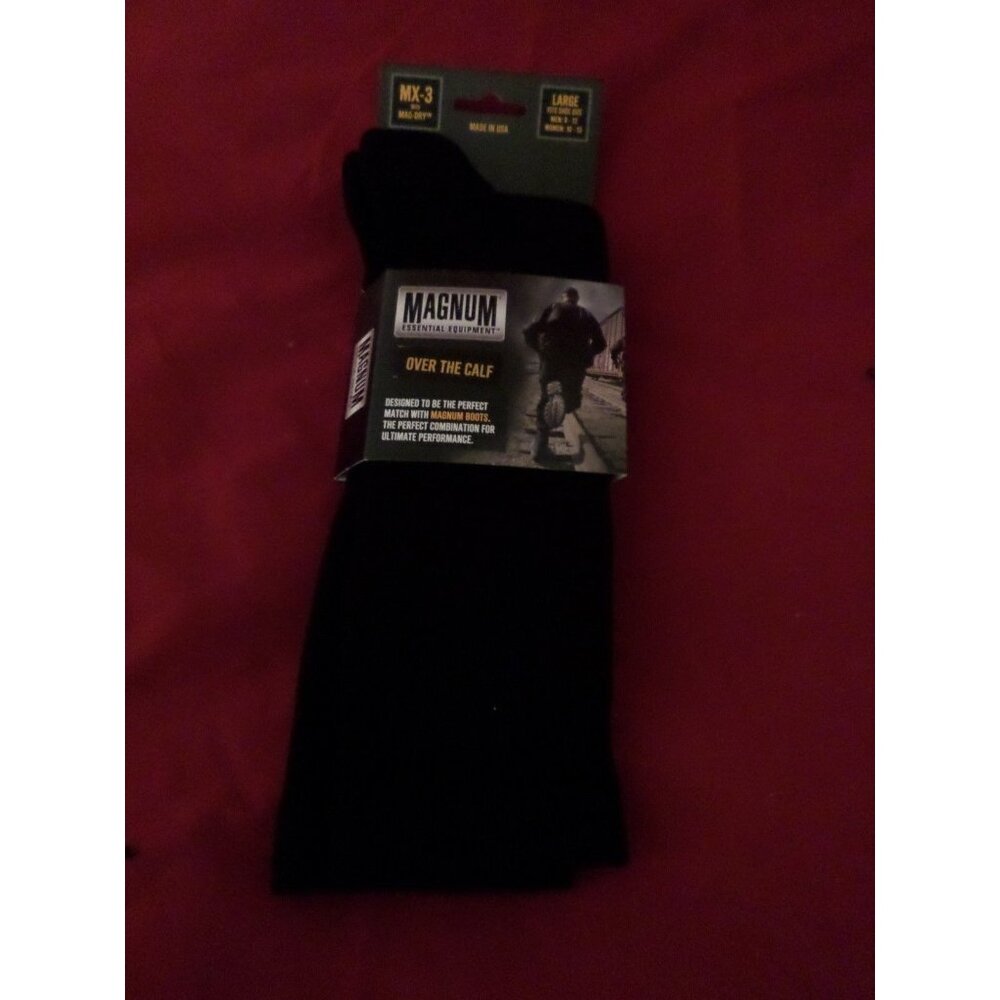 1 Pair Large Magnum Over the Calf Tactical Support Men Crew Boot Sock 9-12